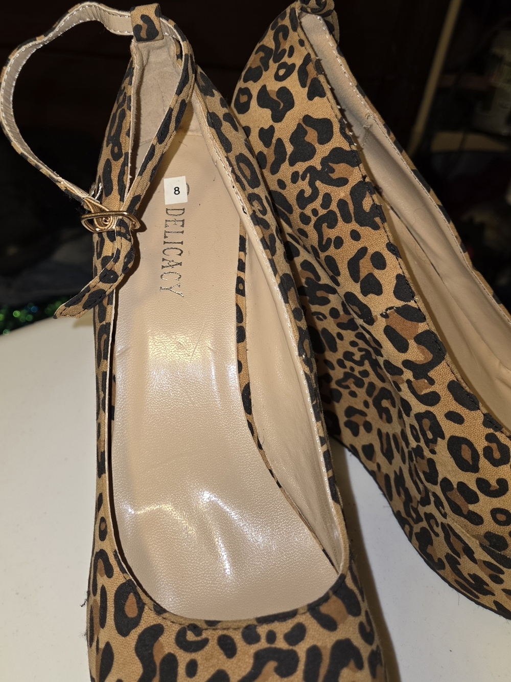 Delicacy Leopard-Print Slingback Heels - Tan/Black